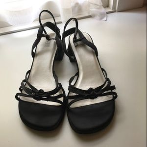 BP Kasey Black Satin Sandals Heels Ladies 9 M
